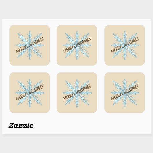 Personalized Christmas Snowflake Stickers – Labels スクエアシール (シート)
