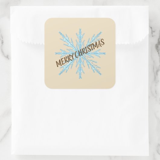 Personalized Christmas Snowflake Stickers – Labels スクエアシール (バッグ)