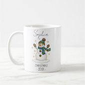 Personalized Christmas Snowman Christmas Winter コーヒーマグカップ (左)