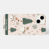 Personalized Christmas snowman phone case iPhoneケース (裏面横)
