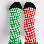 Personalized Christmas Socks, Green / Red ソックス (上部)