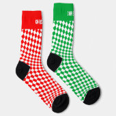 Personalized Christmas Socks, Green / Red ソックス (右)