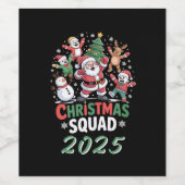 Personalized Christmas Squad 2025 Santa Family  ワインラベル (シングルラベル)