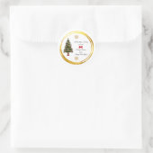 Personalized Christmas Sticker with Name & Wishes ラウンドシール (バッグ)