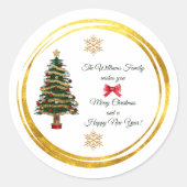Personalized Christmas Sticker with Name & Wishes ラウンドシール (正面)