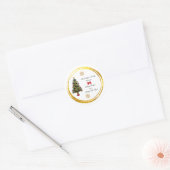 Personalized Christmas Sticker with Name & Wishes ラウンドシール (封筒)