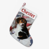 Personalized Christmas Stocking with Pet Photo  スモールクリスマスストッキング (正面 (吊り時))