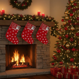 Personalized Christmas Stocking with Photo, Name スモールクリスマスストッキング