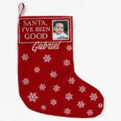 Personalized Christmas Stocking with Photo, Name スモールクリスマスストッキング (正面)