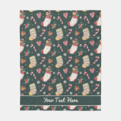 Personalized Christmas Stockings Fleece Blanket フリースブランケット (正面)
