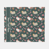 Personalized Christmas Stockings Fleece Blanket フリースブランケット (正面(横))