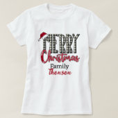Personalized Christmas T-shirt with family name Tシャツ (デザイン正面)