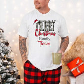 Personalized Christmas T-shirt with family name Tシャツ