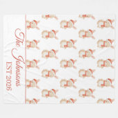 Personalized Christmas teddy  フリースブランケット (正面(横))