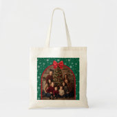 Personalized Christmas Tote Bag with Custom Photo  トートバッグ (正面)