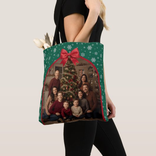 Personalized Christmas Tote with Custom Photo トートバッグ (クローズアップ)