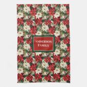 Personalized Christmas Towel Classic Floral Look キッチンタオル (縦)