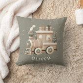 Personalized Christmas Train for Kids クッション (ブランケット)