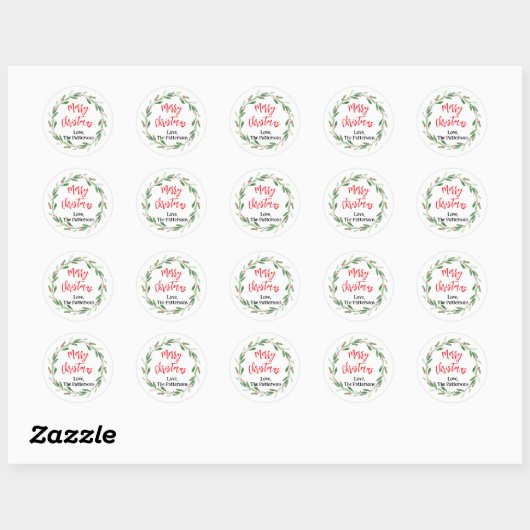Personalized Christmas Treat Bag Envelope Seals ラウンドシール (シート)