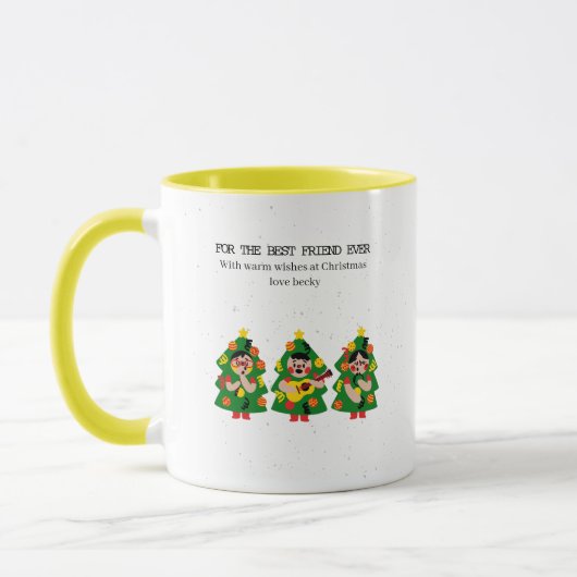 Personalized Christmas Tree "Best Friend Ever" マグカップ (左)