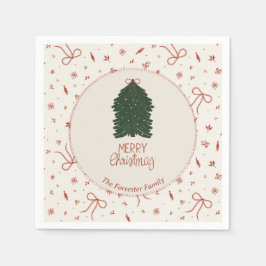 Personalized Christmas Tree Custom Family  スタンダードカクテルナプキン