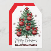 Personalized Christmas Tree| Custom Family Names サンキューカード (正面/裏面)