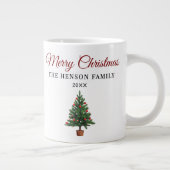 Personalized Christmas Tree Family Photo ジャンボコーヒーマグカップ (右)
