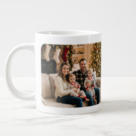 Personalized Christmas Tree Family Photo ジャンボコーヒーマグカップ