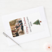 Personalized Christmas Tree Family Photo  長方形シール (封筒)