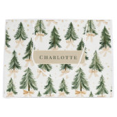 Personalized Christmas Tree Name Gift Bag ラージペーパーバッグ (正面)