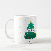 Personalized Christmas Tree Name Mug コーヒーマグカップ (左)
