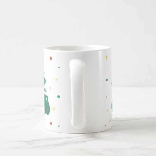 Personalized Christmas Tree Name Mug コーヒーマグカップ (ハンドル)