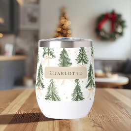 Personalized Christmas Tree Name Wine Tumbler