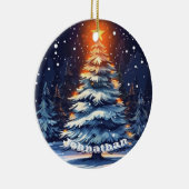 Personalized Christmas Tree Ornament Glowing セラミックオーナメント (右)