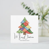 Personalized Christmas tree patchwork prints カード (スタンド正面)