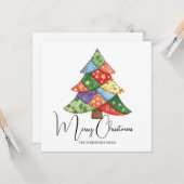 Personalized Christmas tree patchwork prints カード (正面/裏面インサイチュ)