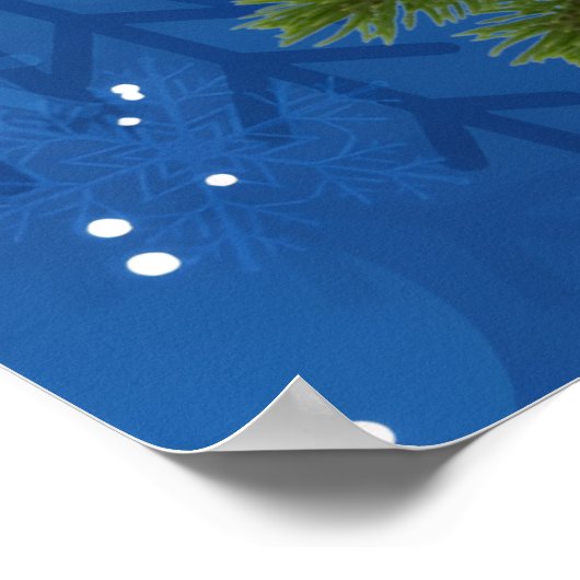 Personalized Christmas Tree Snowflake Wall Poster ポスター (角)