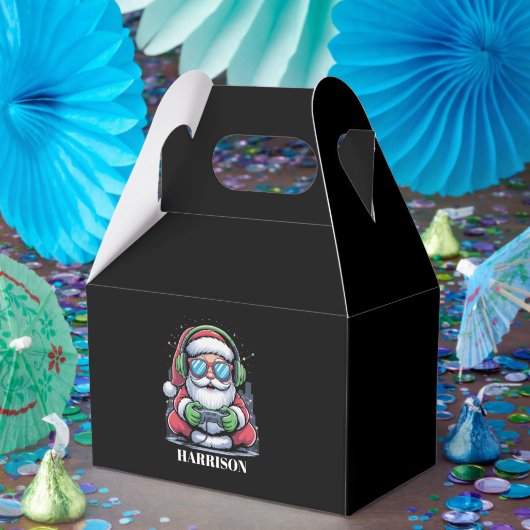 Personalized Christmas Video Game Santa Xmas  フェイバーボックス (パーティー)