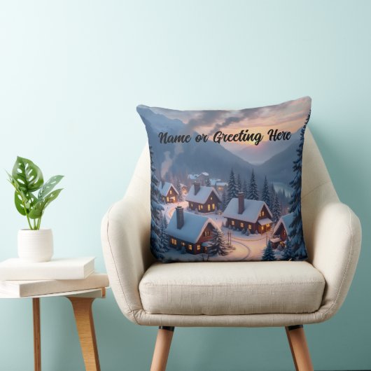 Personalized Christmas Village 1 クッション (椅子)