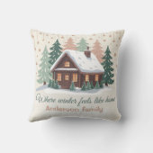 Personalized Christmas Winter Cabin クッション (裏面)