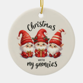 Personalized Christmas with My Gnomies セラミックオーナメント