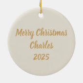 Personalized Christmas with My Gnomies セラミックオーナメント (裏面)