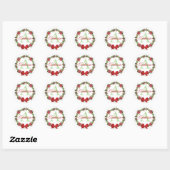 Personalized Christmas wreath ラウンドシール (シート)