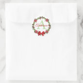 Personalized Christmas wreath ラウンドシール (バッグ)