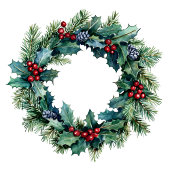 Personalized Christmas wreath bag for festive gift ミディアムペーパーバッグ