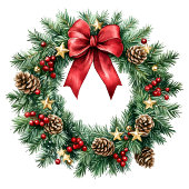 Personalized Christmas wreath bag minimalist style ミディアムペーパーバッグ