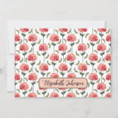 Personalized Chrysanthemum Botanical Note Card ノートカード (正面)