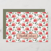 Personalized Chrysanthemum Botanical Note Card ノートカード (正面/裏面)