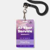 Personalized Church Guest Services Volunteer Badge バッジ (ストラップ付き表面)
