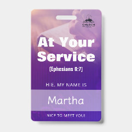 Personalized Church Guest Services Volunteer Badge バッジ